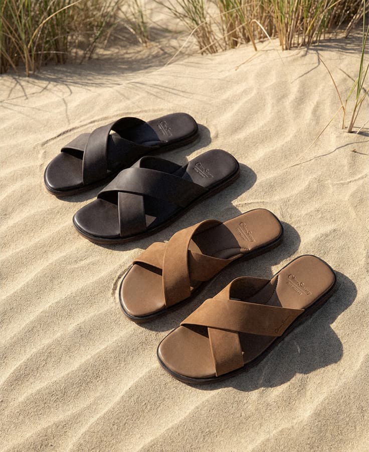 calf leather and nubuck sandals and slides for summer