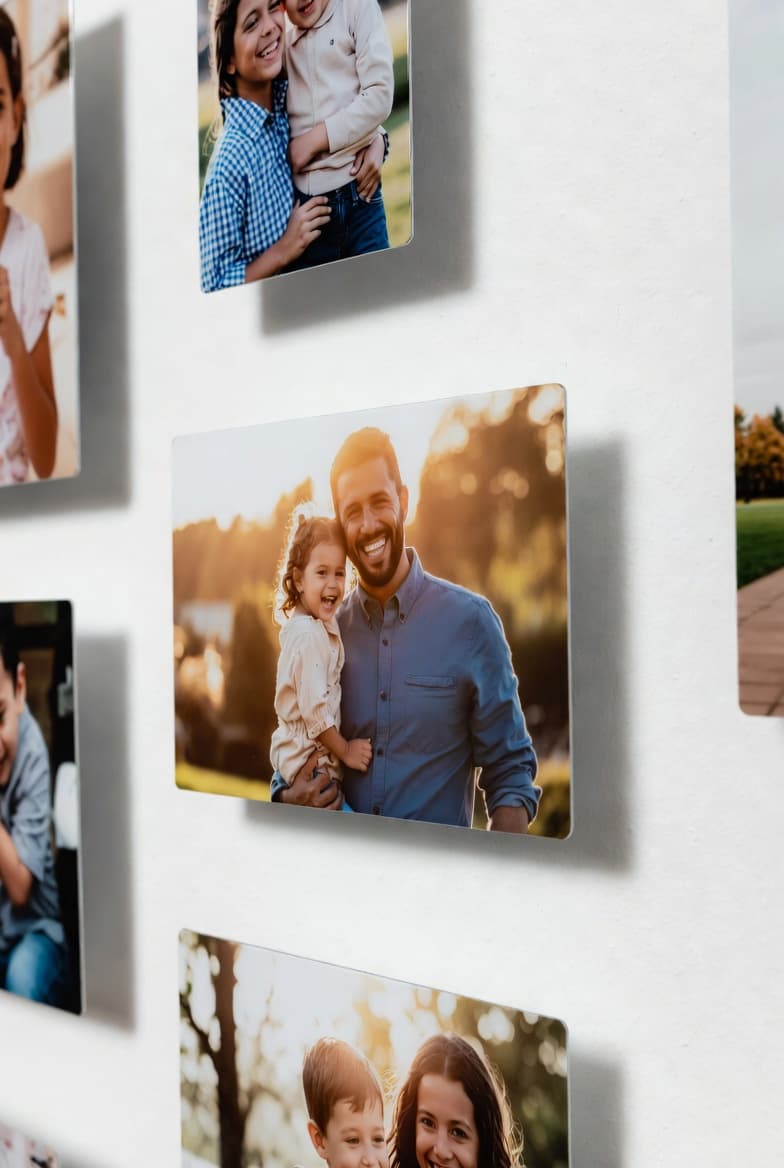 Gallery wall small metal prints for Dad