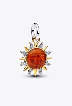Swirling Sun Two-Tone Dangle Charm