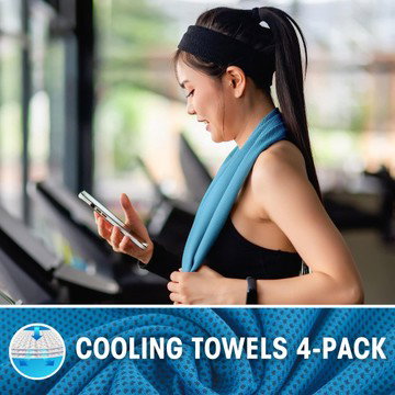 4-Pack: Evaporative Microfiber Cooling Towel