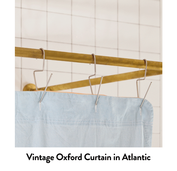 Vintage Oxford Curtain in Atlantic