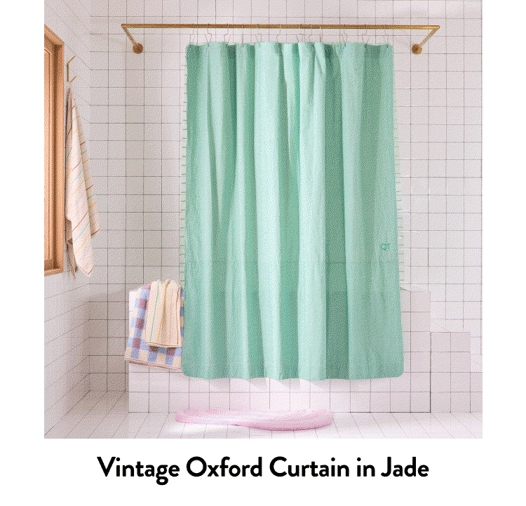 Vintage Oxford Curtain in Jade 