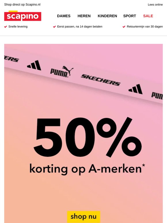 Skechers met 50% korting?