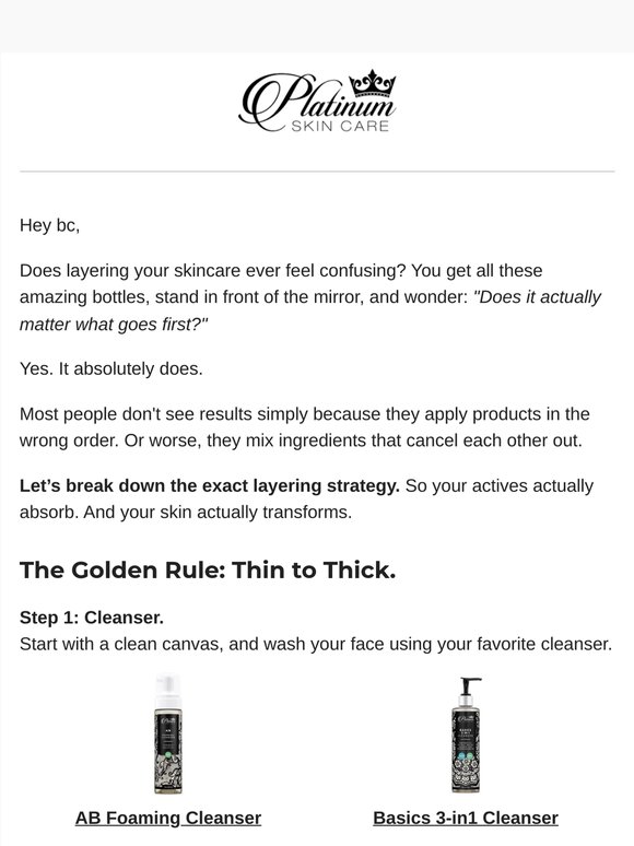 The ultimate skin layering cheat sheet!