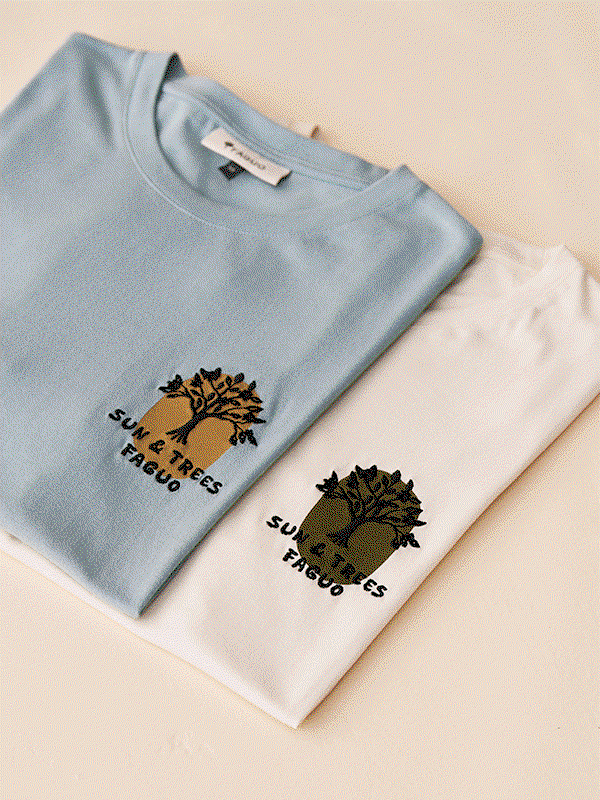 T-shirt écru sun and trees coton - ARCY