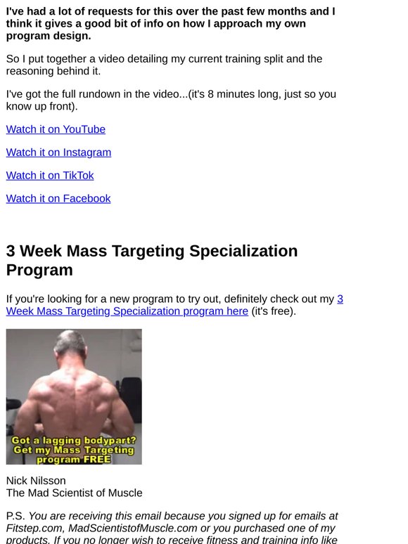 What's my current training split and is it a good fit for YOU?