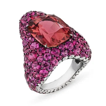 JAR Tourmaline, Colored Sapphire and Diamond Ring