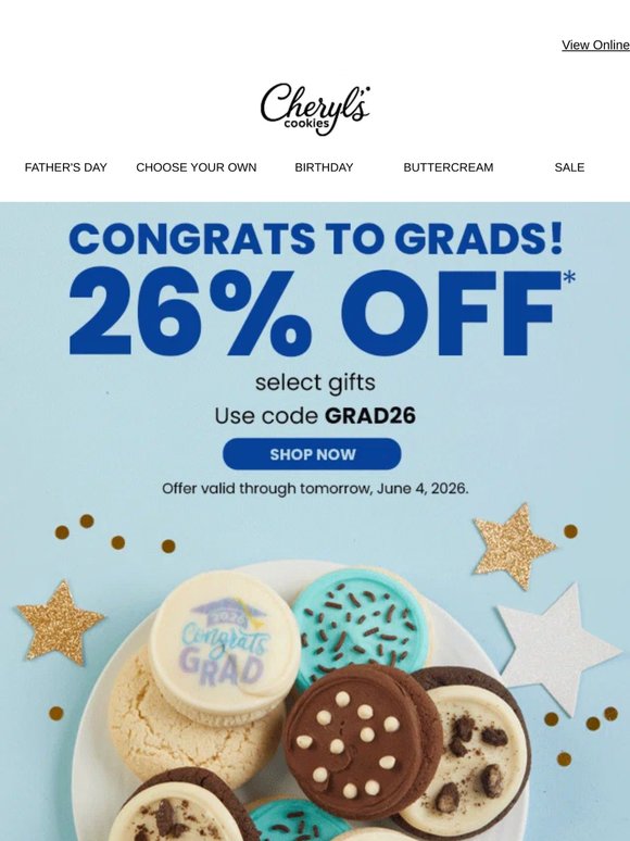 Shop by tomorrow and save 26% on graduation gifts!