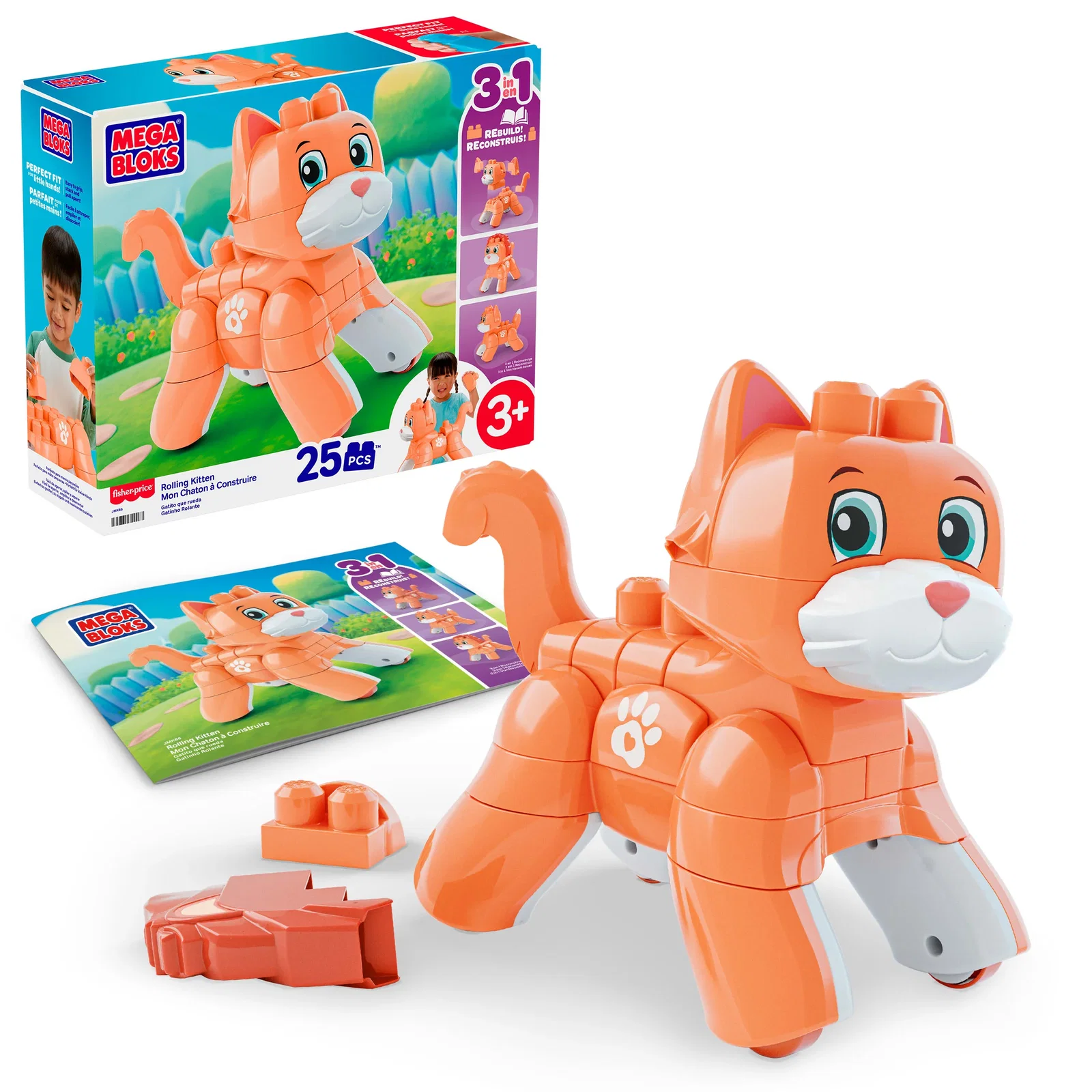 Image of MEGA BLOKS Fisher-Price Rolling Kitten Set