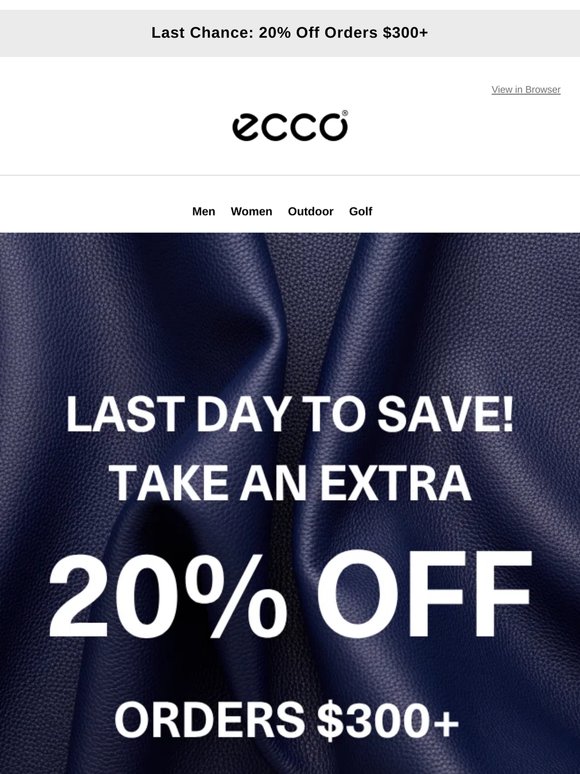 Last Day to Save 20% Off $300 Or More!
