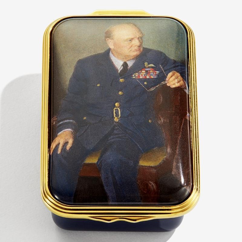 Image of Sir Winston Churchill Portrait by Chandor Enamel Box