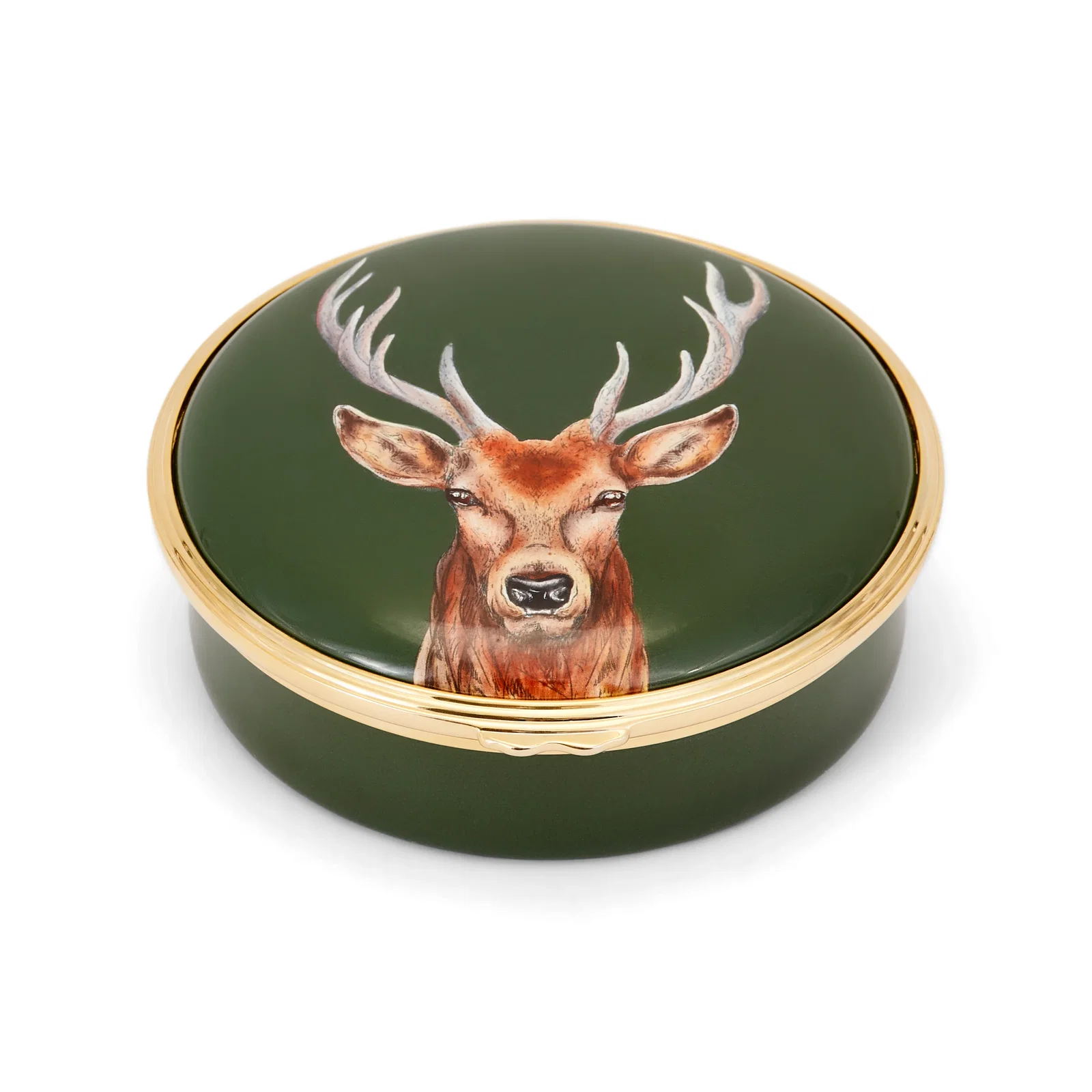 Image of Stag Round Enamel Box