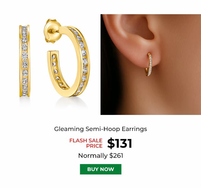 Gleaming Semi Hoop Earrings Gold Clad
