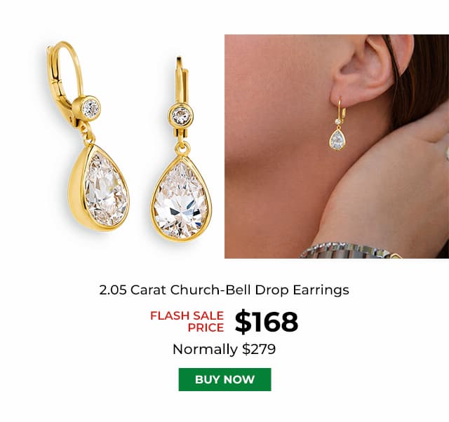 2 05 Carat Church Bell Drop Earrings Gold Clad