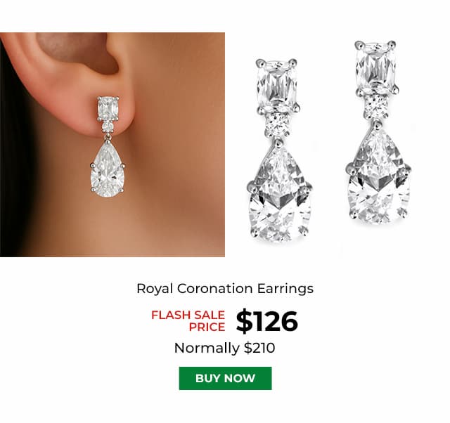 Royal Coronation Earrings Platinum Clad