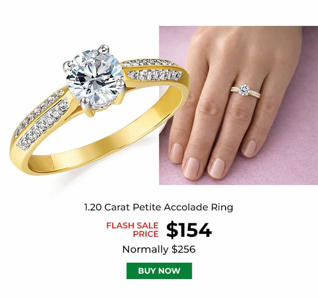 1 20 Carat Petite Accolade Ring Gold Clad