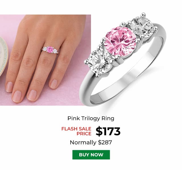 Pink Trilogy Ring Platinum Clad