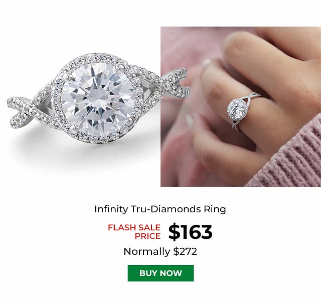 Infinity Tru Diamonds Ring Platinum Clad
