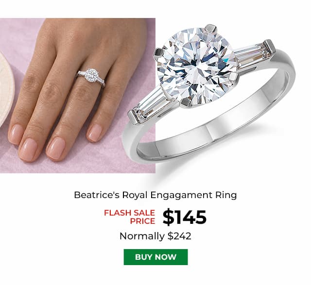 Beatrices Royal Engagament Ring Platinum Clad