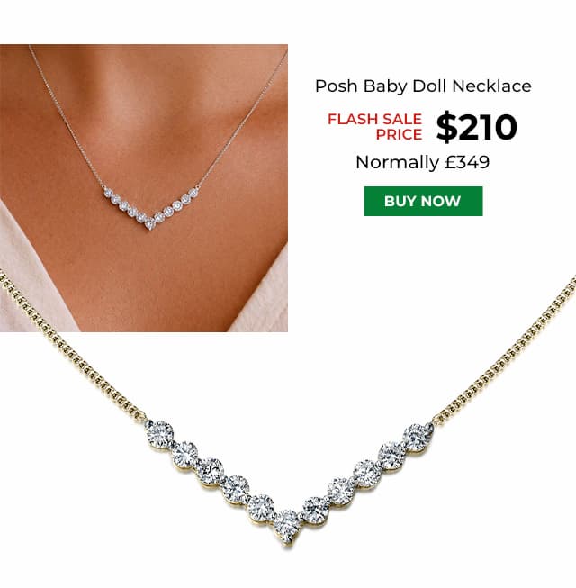 Posh Baby Doll Necklace Gold Clad