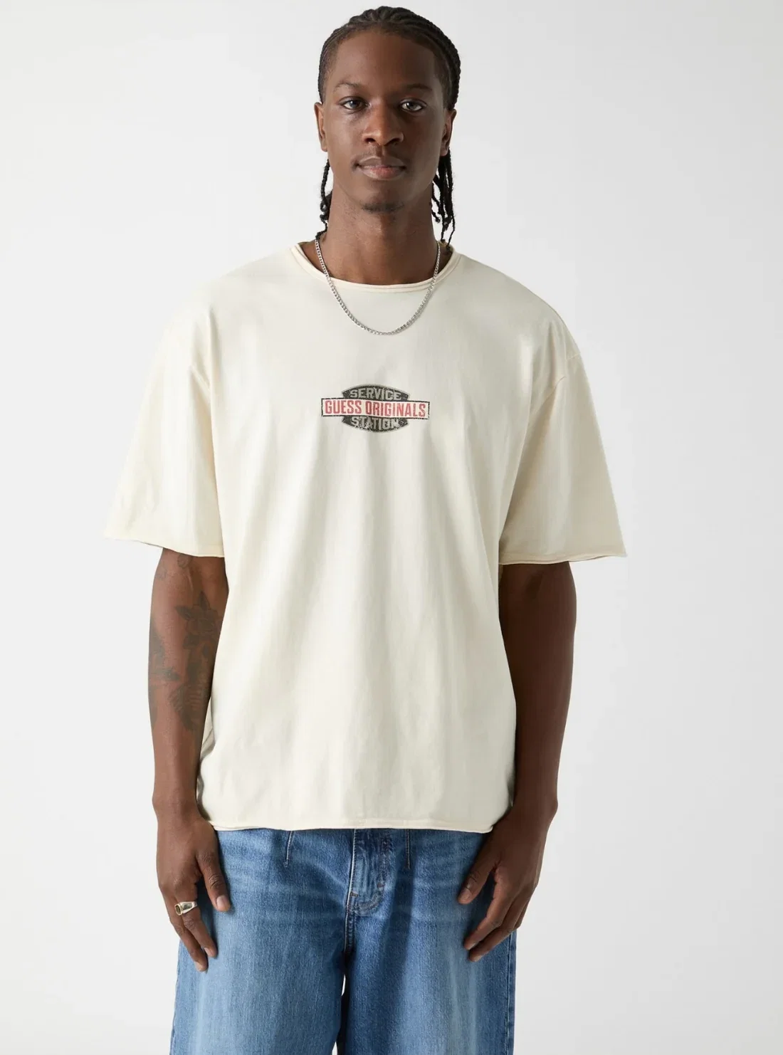 Image of Guess Originals Beige Service Station T-Shirt
