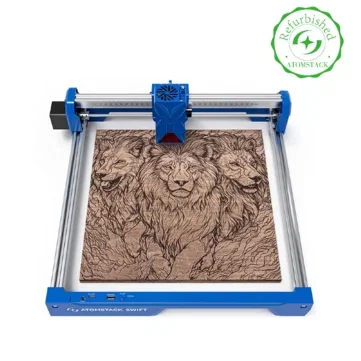 [EU Direct]Refurbished ATOMSTACK Swift 7W/12W Portable Laser Engraver 300x300mm 10000mm/min DIY Laser Cut Engraving Machine for Wood and Metal Dark Acrylic Glass Metal