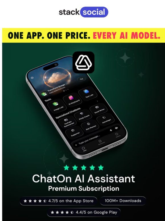 GPT. Claude. Gemini. One App. One Price. 💡