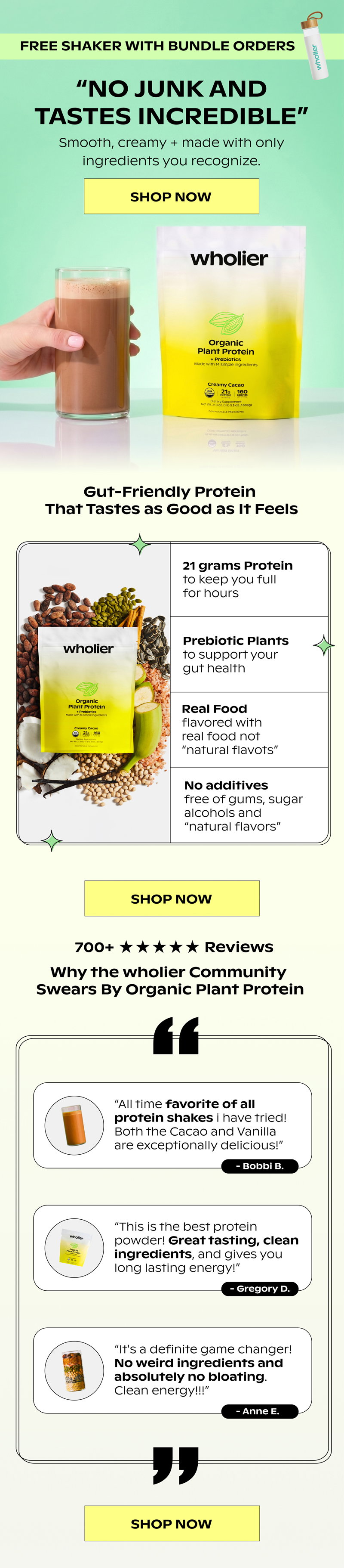 Shop Organic Plant Protein + Claim Your Free Glass Shaker