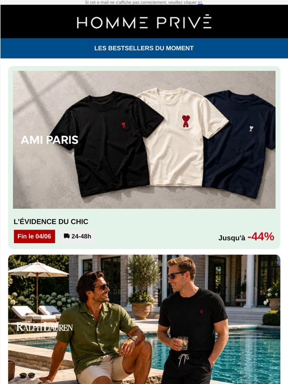 🔝 Les Bestsellers du moment : AMI PARIS | RALPH LAUREN | HUGO BOSS...