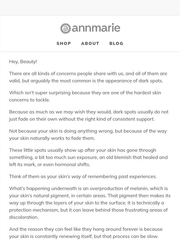 Dark spots won’t fade on their own.