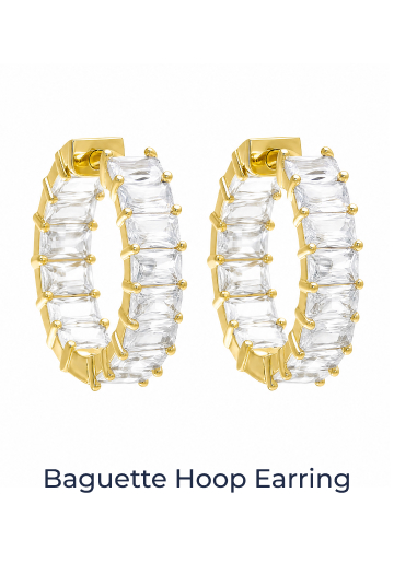 Baguette Hoop Earring