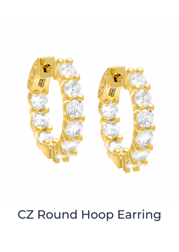 CZ Round Hoop Earring