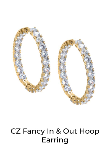 CZ Fancy In & Out Hoop Earring