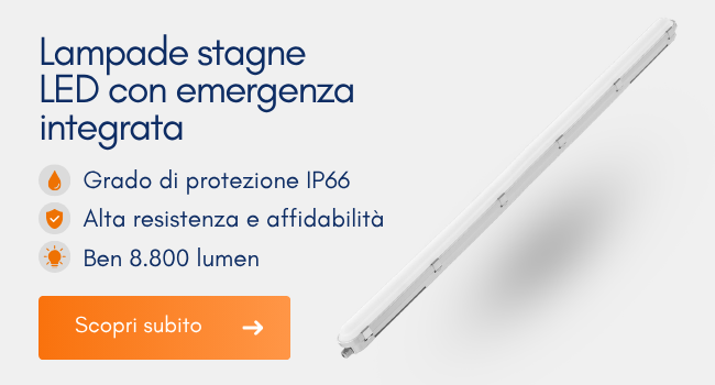 Lampade stagne LED con emergenza integrata