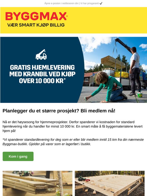 Fraktfri hjemlevering ved kjøp over 10 000 kr  🛠️ Grip sjansen!