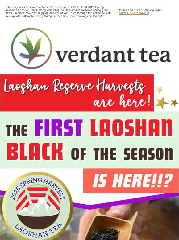 Hooray! 🎉 Reserve Laoshan Black + Green Spring teas