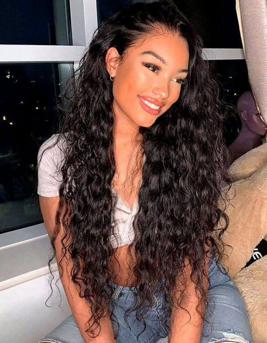 Natural Loose Deep Wave Wig Swiss Lace Front Glueless Human Hair Wigs