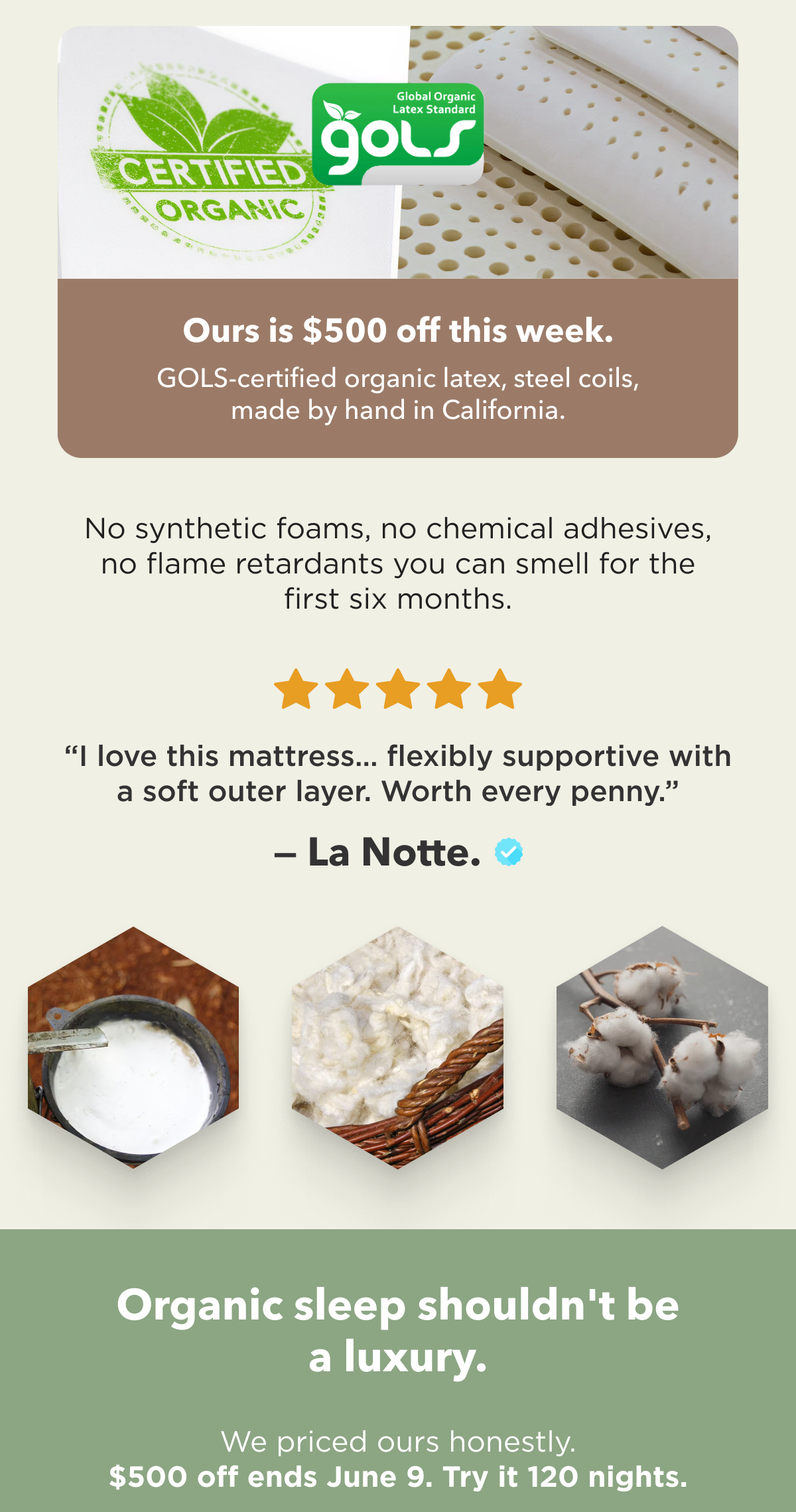 Organic sleep shouldn't be a luxury