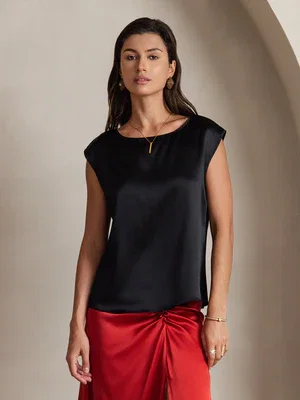 Image of 19Momme Zijde Kap Mouw Blouse
