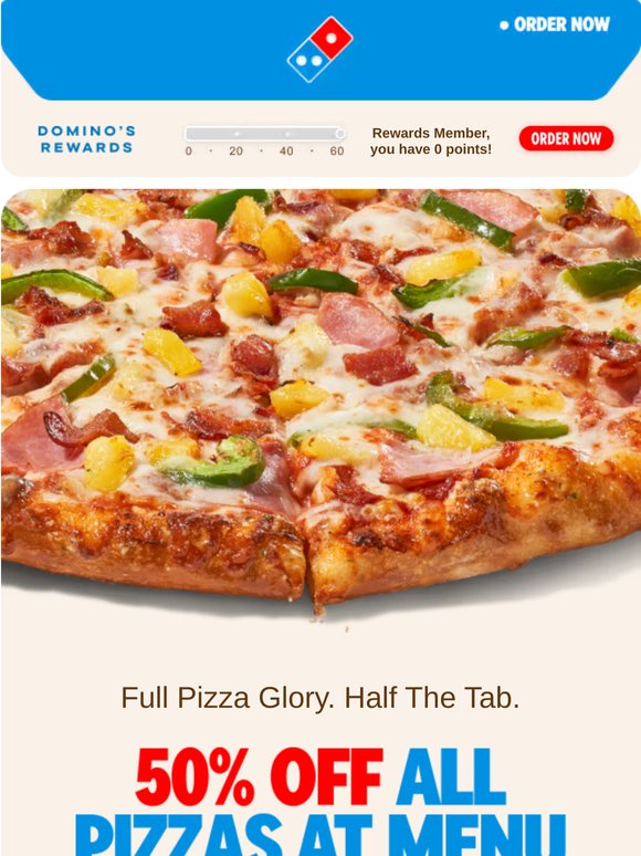 Time's running out: 50% OFF pizza 🙌