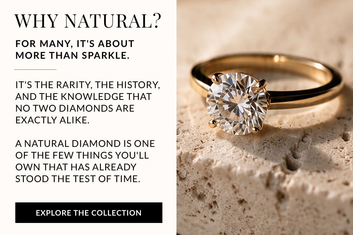 yellow gold natural diamond engagement ring on concrete background