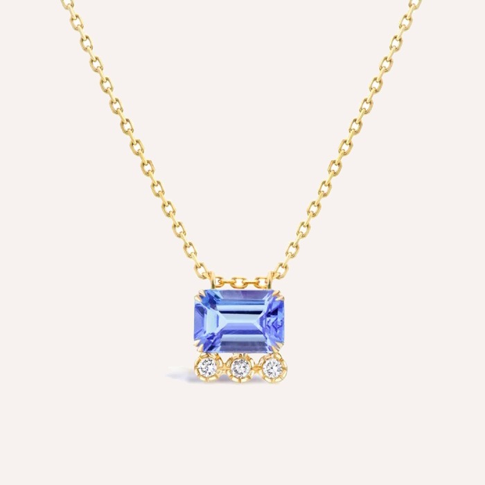 Betony Tanzanite & Lab-Created Diamond Pendant