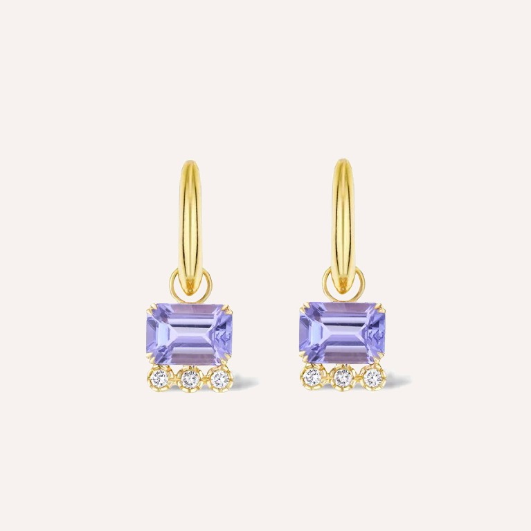 Betony Tanzanite & Lab-Created Diamond Drops
