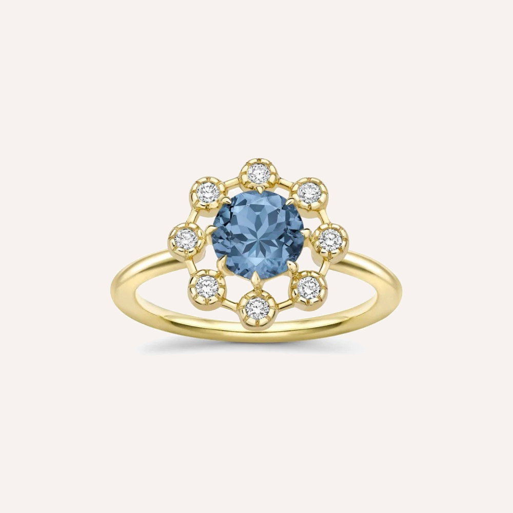 Celandine Teal Sapphire Ring