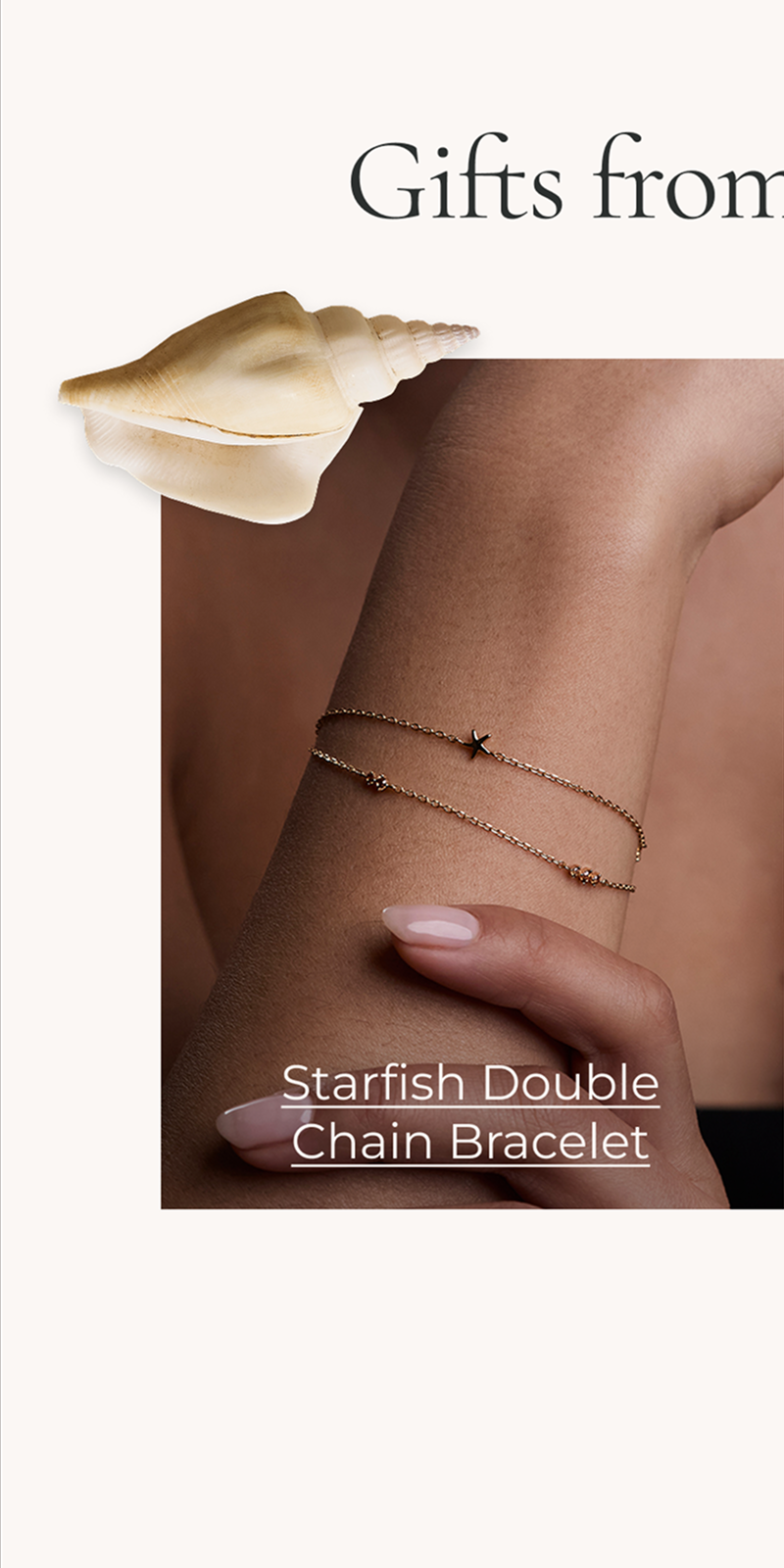 Starfish Double Chain Bracelet in Gold