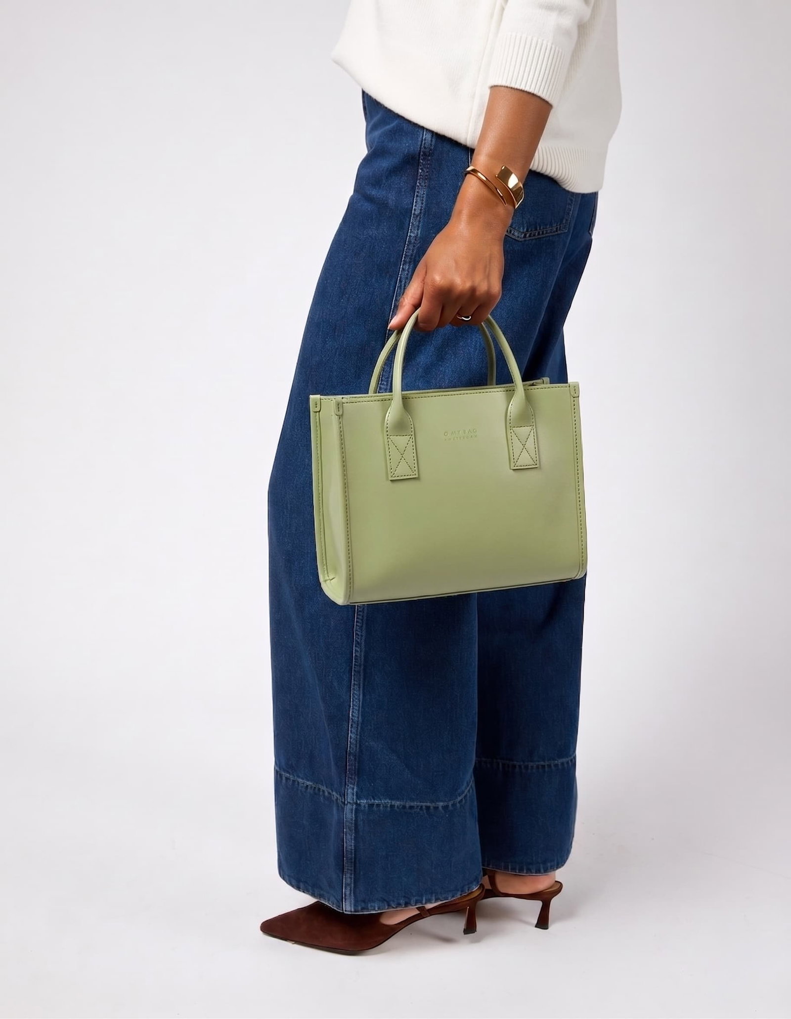 Model wearing Jackie Midi in Tea Green
