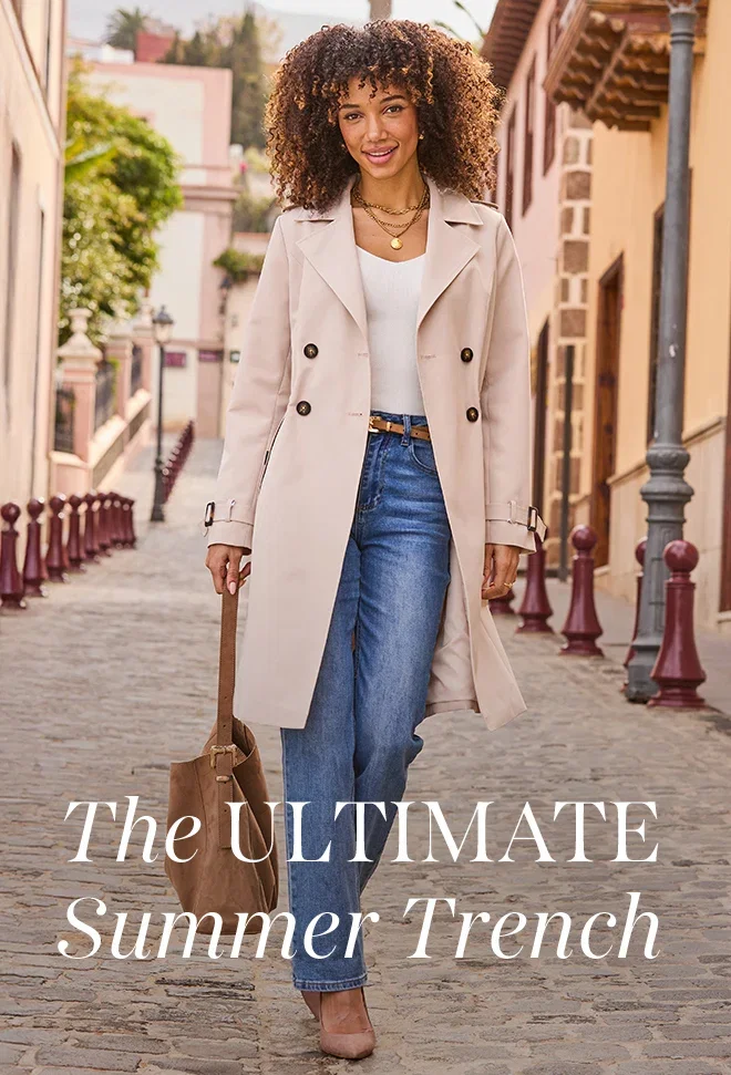 Ecru Cinched Waist Trench Coat