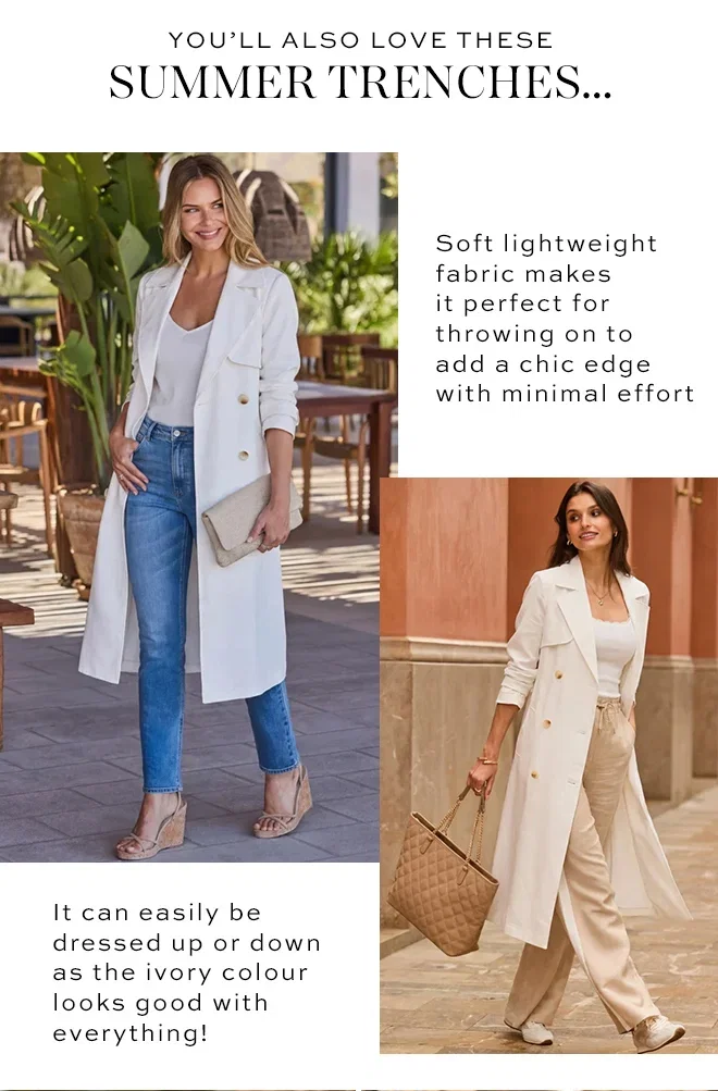 Ivory Longline Belted Trench Coat