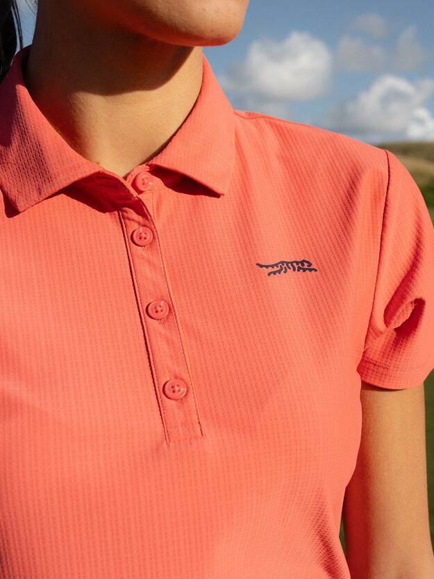Icon Jacquard Polo - Feisty Flamingo