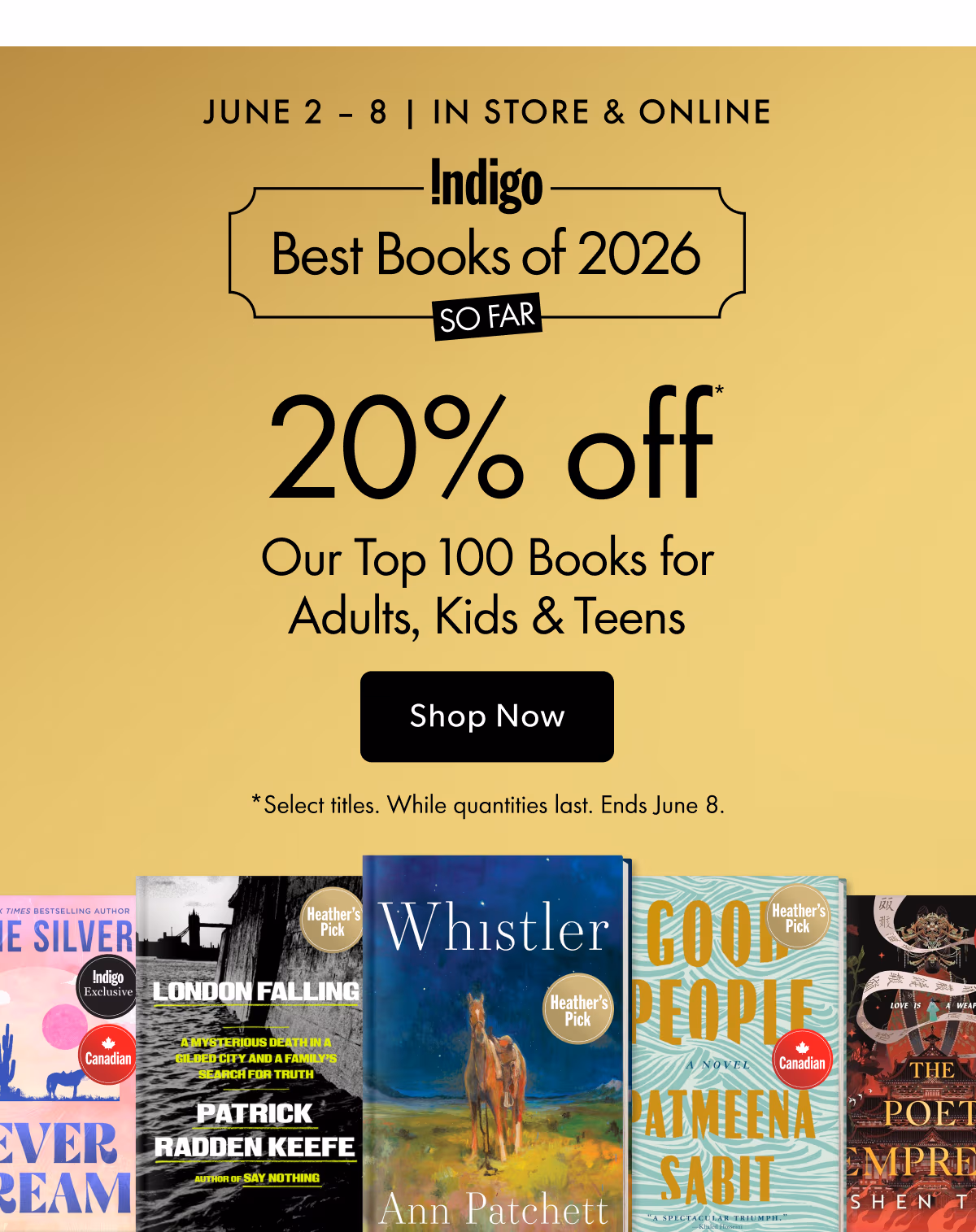 JUNE 2-8 | IN STORE & ONLINE | 20% off Our Top 100 Books for Adults, Kids & Teens